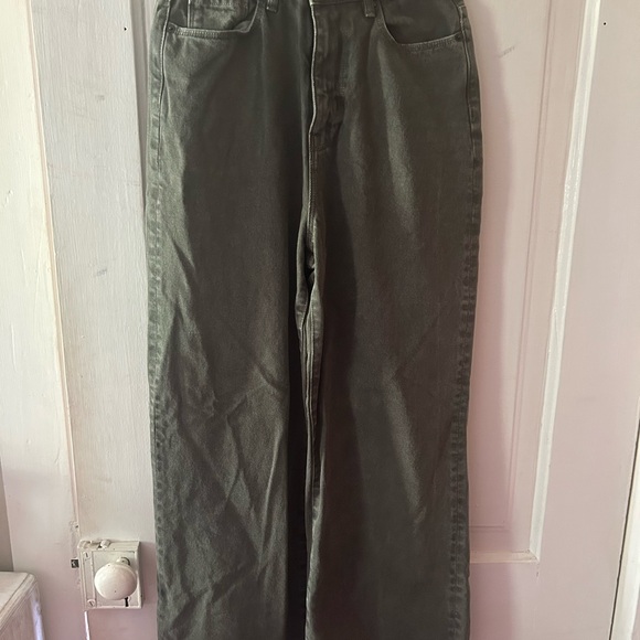 Zara | Baggy Jeans Sz 2 green wide leg - Picture 3 of 3